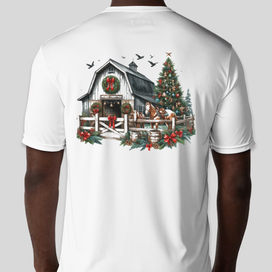 Barn Christmas White Performance Shirt