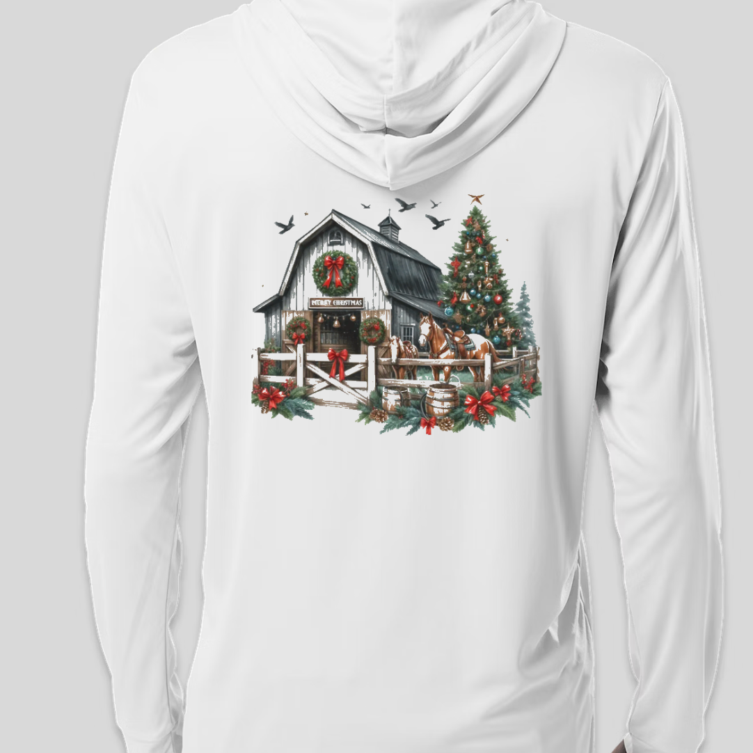 Barn Christmas Pull Over White